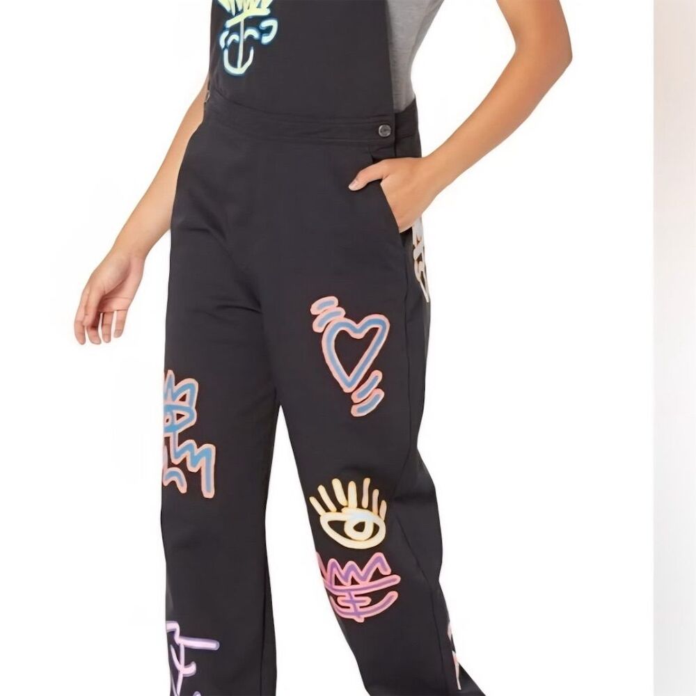 Adidas Originals Women's Black Overalls Size M Adjustable Straps